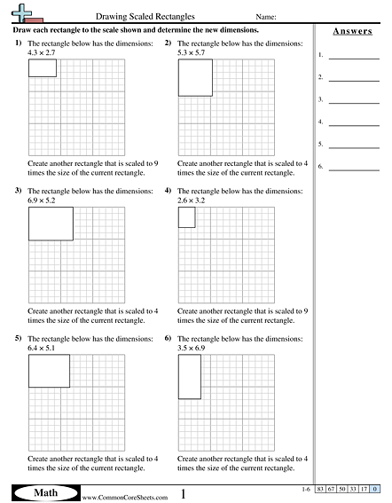 7.g.1 Worksheets - Drawing Scaled Rectangles worksheet